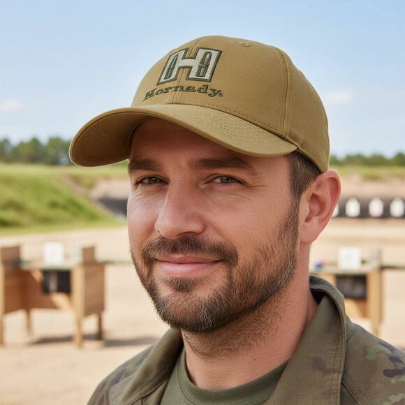 Hornady Hat Snapback Cap Beige Logo Ammo Shooting Outdoor Tactical 2A Range OSFA - Picture 2 of 6